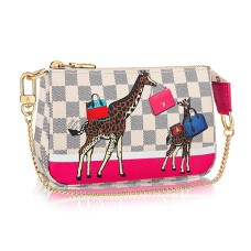 Louis Vuitton Mini Pochette Accessoires N62200 Damier Azur Canvas Louis Vuitton Mini Pochette Accessoires N62200 Damier Azur Canvas