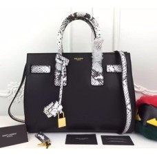 Saint Laurent Sac De Jour Tote Black White Snake 32cm Saint Laurent Sac De Jour Tote Black White Snake 32cm