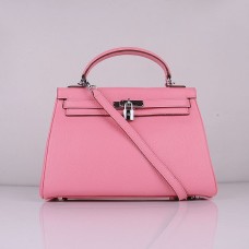 Hermes Kelly 32cm Togo leather 6108 cherry pink silver Hermes Kelly 32cm Togo leather 6108 cherry pink silver
