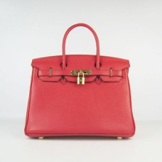 Hermes Birkin 30cm Togo leather Handbags red gold