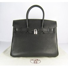 Hermes Birkin 35cm Togo leather Handbags black silver
