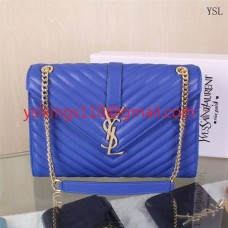 YSL Saint Laurent Classic Large Monogram Bag Blue 31cm