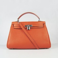 Hermes Kelly 32cm Togo leather 6108 orange silver Hermes Kelly 32cm Togo leather 6108 orange silver