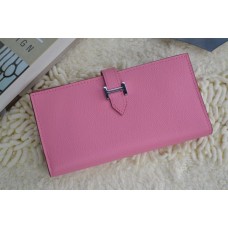 Hermes Calf Leather Wallet H005 H Pink