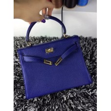 Hermes Kelly 25cm Togo Leather Blue Gold