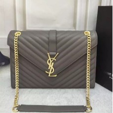 YSL Saint Laurent Classic Large Monogram Bag Grey 31cm