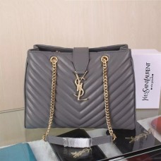 YSL Saint Laurent Monogram Shopping Bag Grey