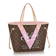 Louis Vuitton M41615 Neverfull MM Sydney Shoulder Bag Monogram Canvas