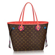 Louis Vuitton M41663 Neverfull MM Totem Shoulder Bag Monogram Canvas